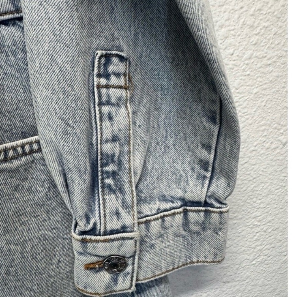 Zara Jeans Denim Long Sleeve Bruiser Stretch Frayed Mini Shirt Dress Sz M - Picture 6 of 11